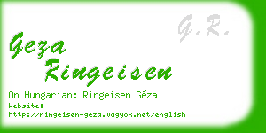 geza ringeisen business card